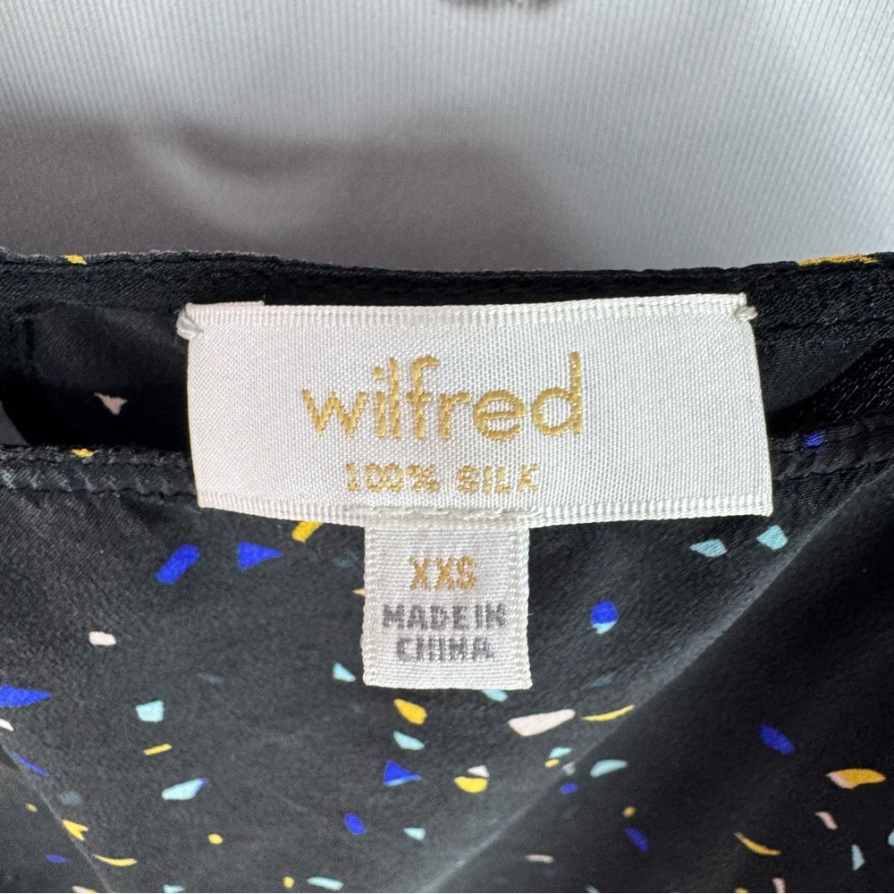 Wilfred romper 100% silk spotted dots Black Dress with Multicolor Speckles - Picture 8 of 9